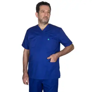 Alezi Σετ Ιατρικό Παντελόνι και Μπλούζα Unisex από Βαμβάκι 35% και Πολυεστέρα 65%  Μπλέ,Μέγεθος L